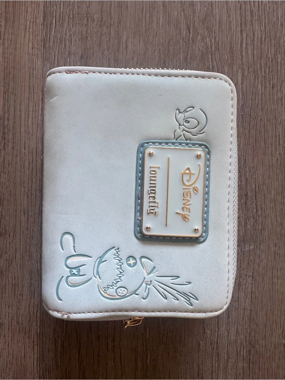 Loungefly Light Blue Stitch Embroidered Zip Wallet